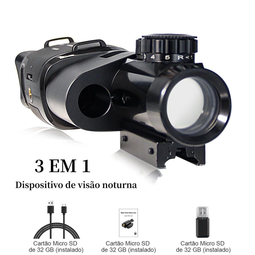 3 Em 1 Aprimorado HD Monocular Night Vision Goggle