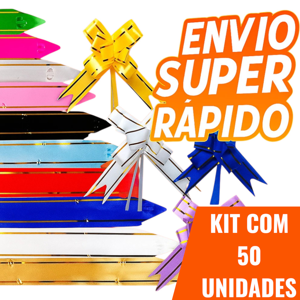 Kit 50 Laços Mágicos Fácil Para Presente Com Fi