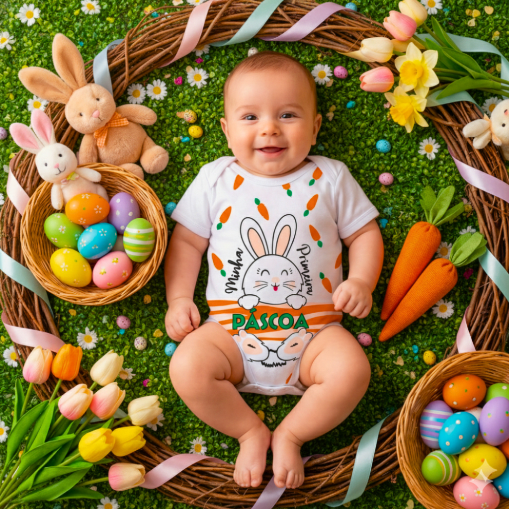 Body Bebê Páscoa – Coelho – Temátic