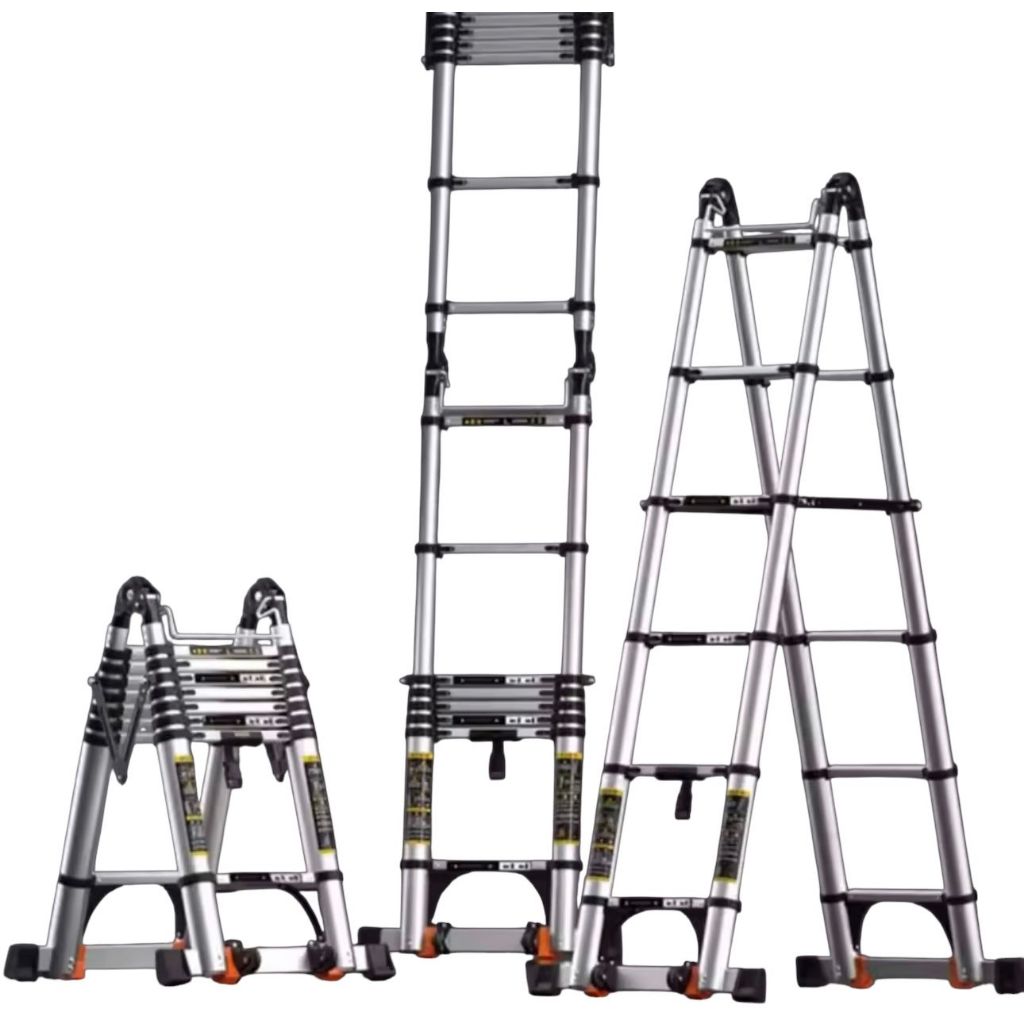 Escada Telescópica Extensiva Dobravel Aço Inox 5