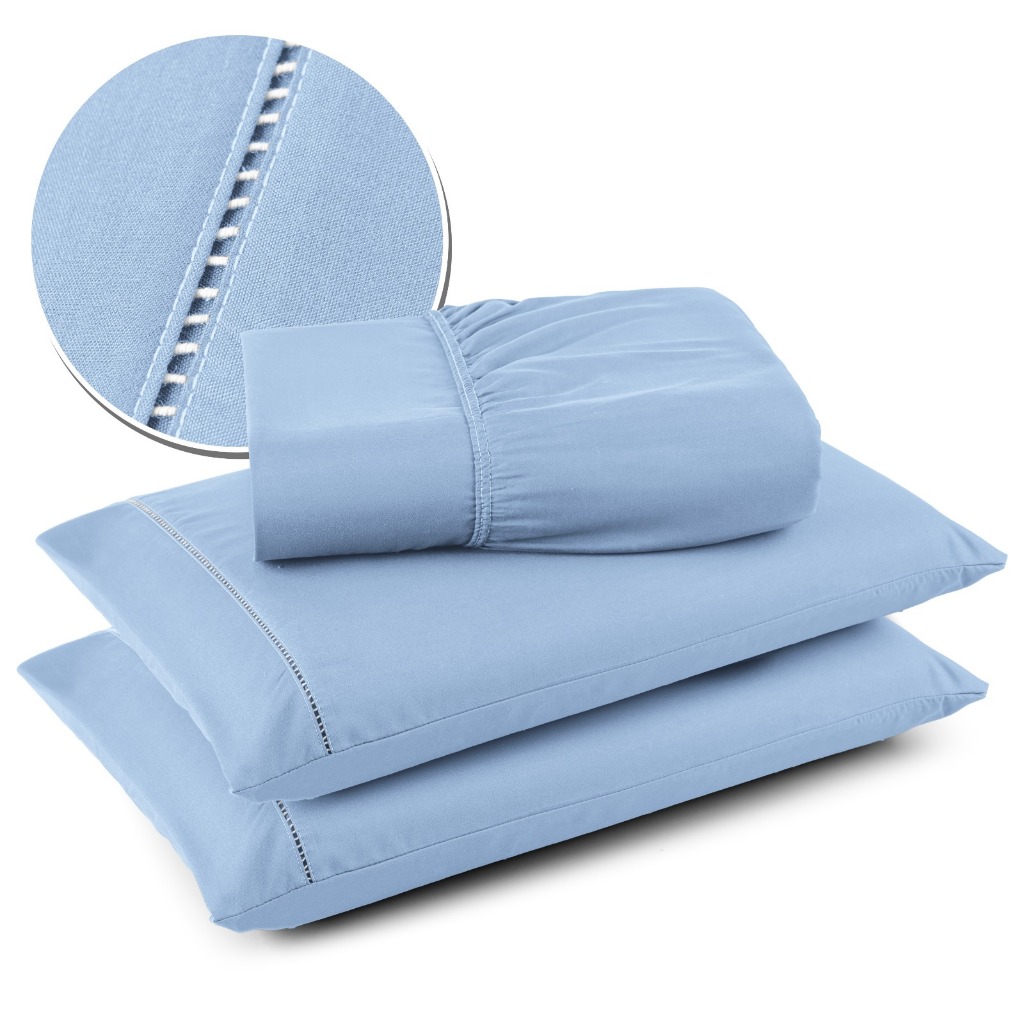 Jogo de Lençol com 3 Peças, Fronha com Ponto Pal