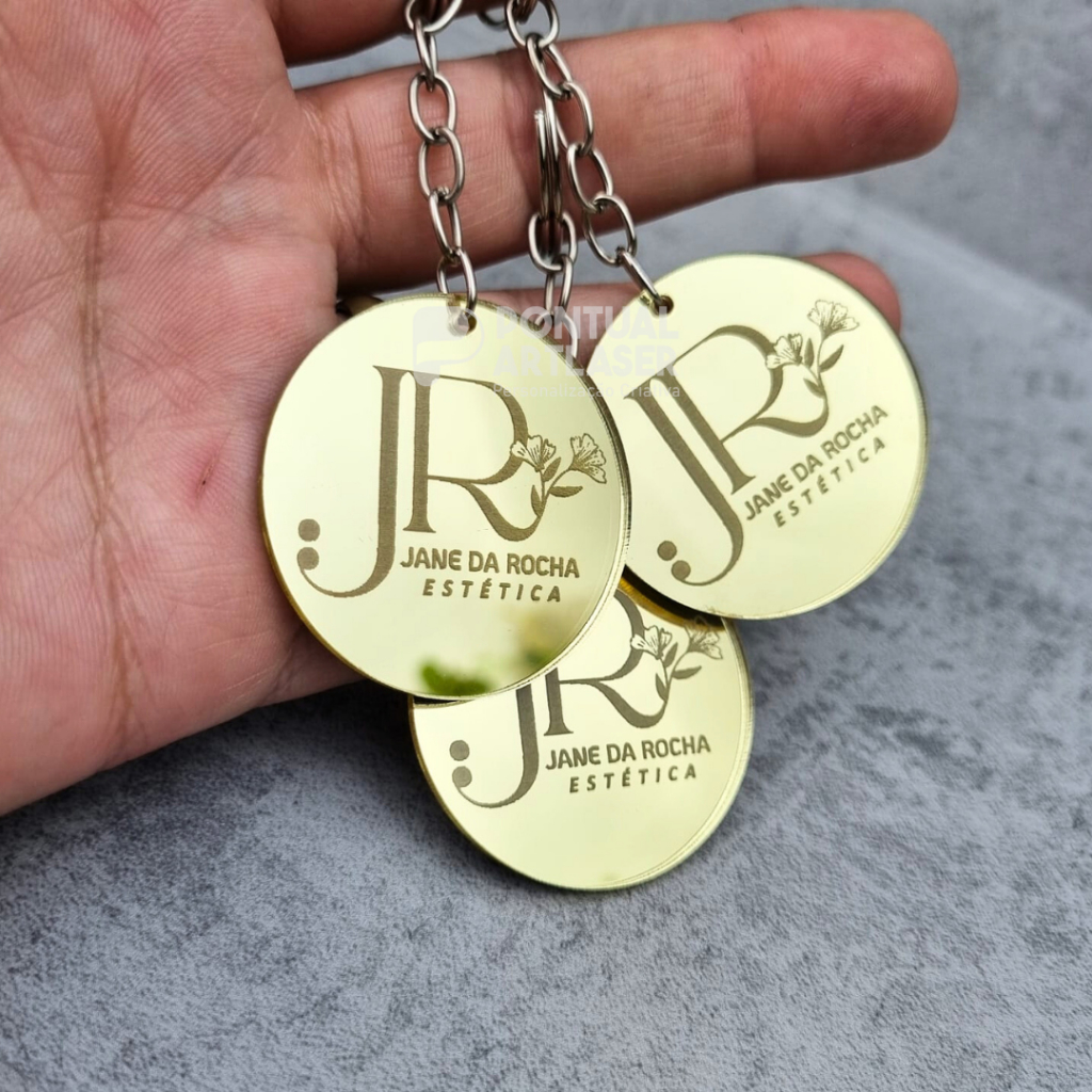 Kit Chaveiro Personalizado Logo Nome  Acrílico Es
