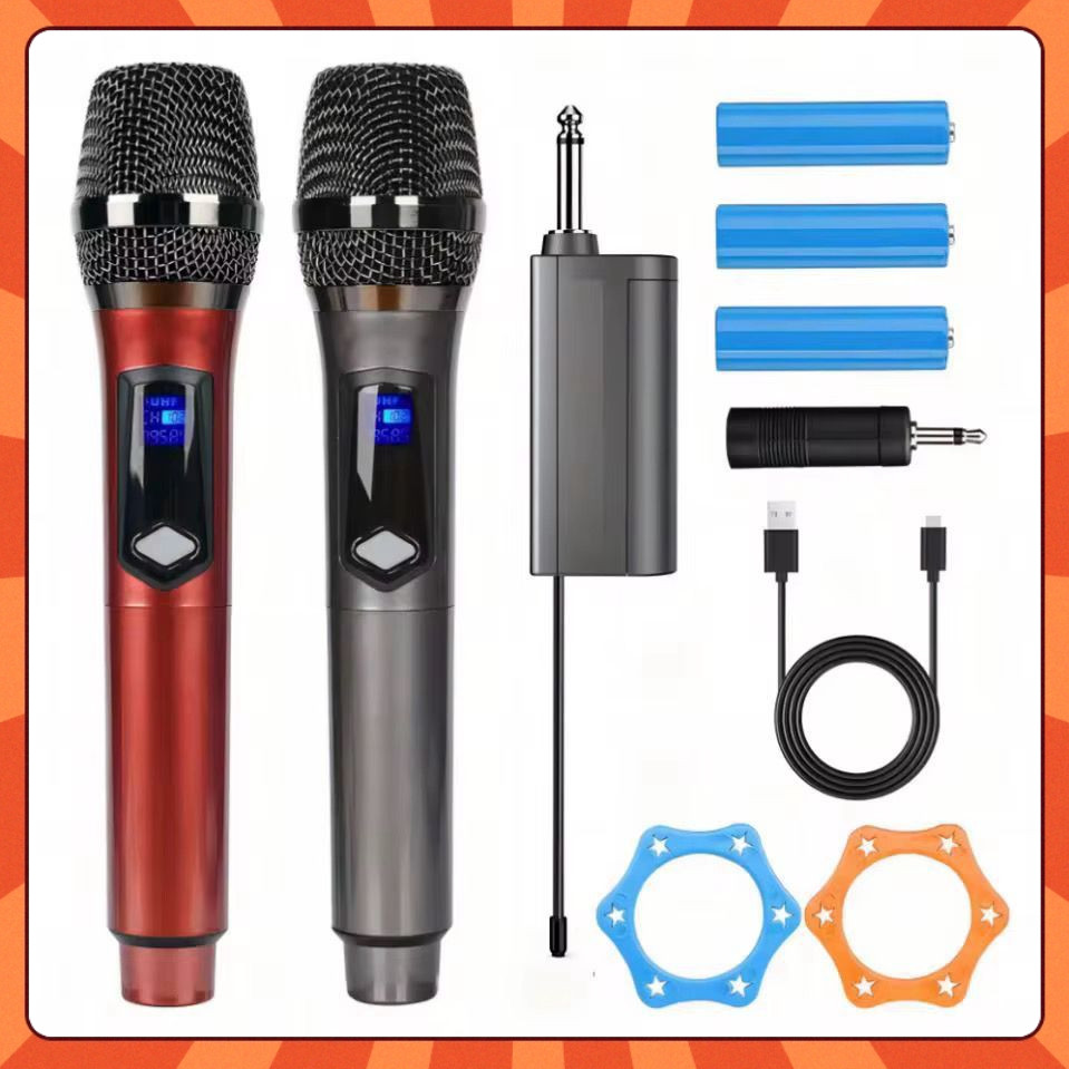 Kit 2 Microfones Dinâmico Sem Fio Profissional Re