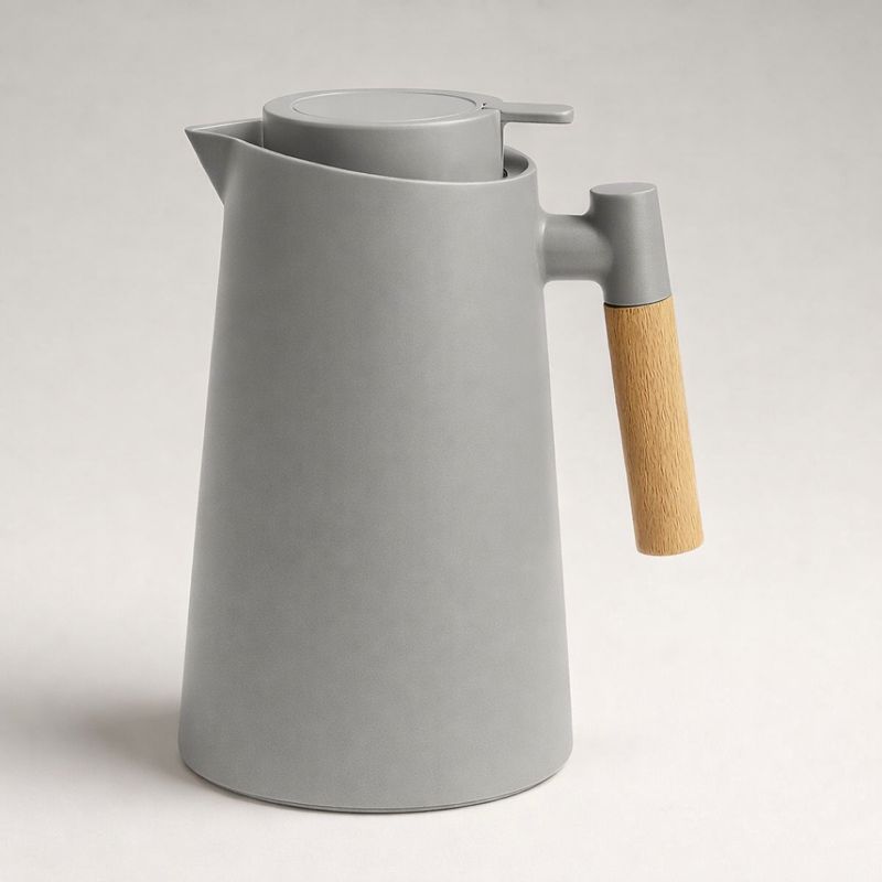 Garrafa Térmica 1L Para Café Cabo Madeira com Bo