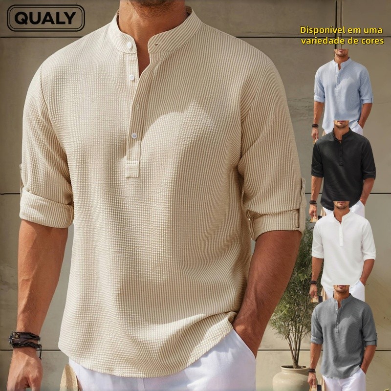 Camisa Manga Longa Masculina Blusa Social Estilosa