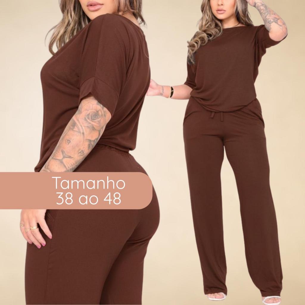 Conjunto Feminino Viscolycra Calça e Blusa Elasta