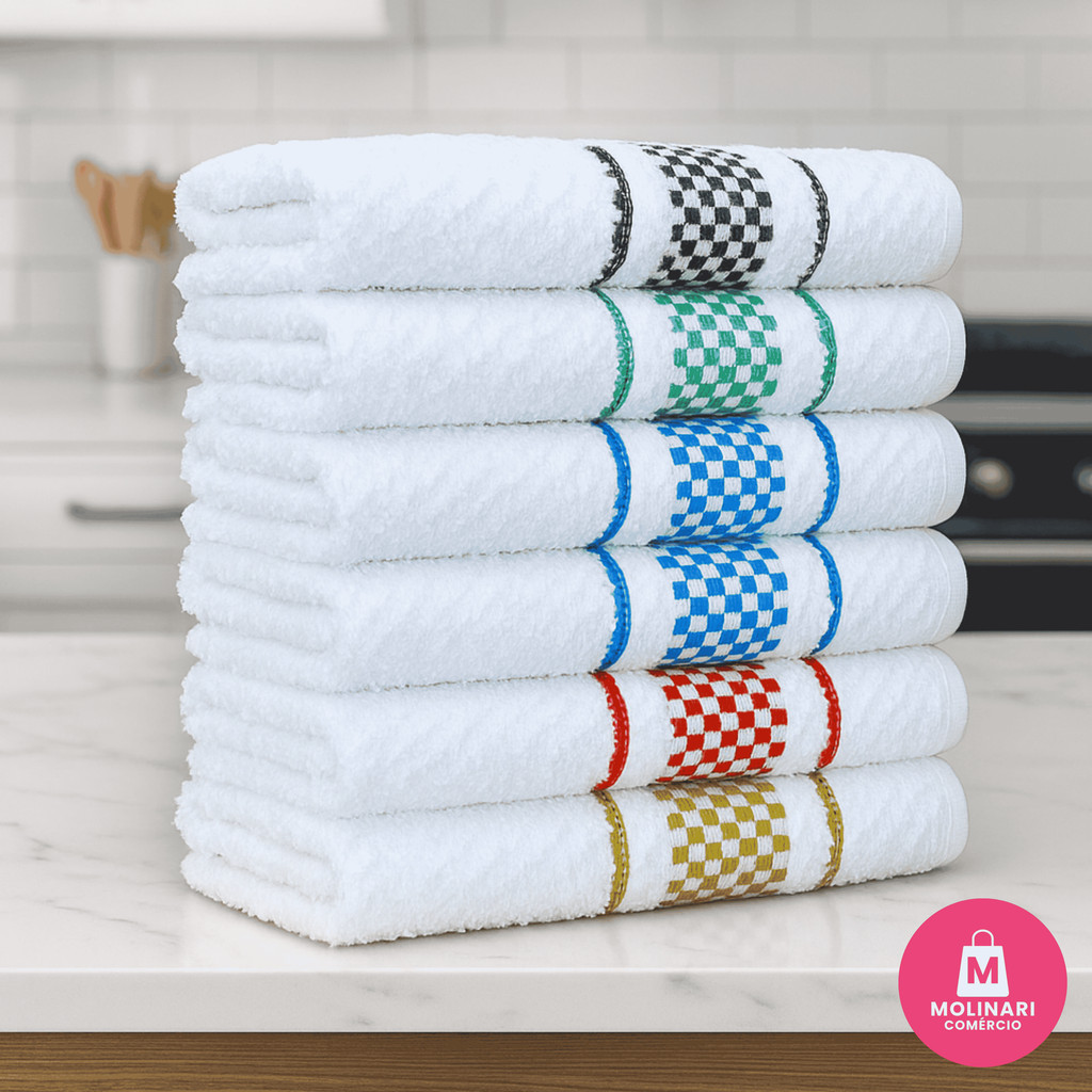 Kit 6 Panos de Prato Jacquard 45×70 Atoalhado