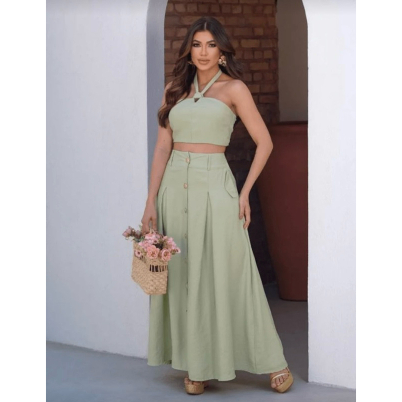 Conjunto Feminino Cropped Várias Maneiras de Usar