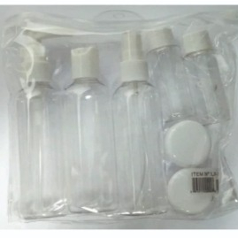 Kit Viagem 11 Peças Frascos Silicone Transparente