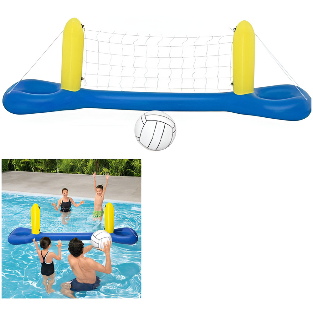 Kit Bola E Rede De Vôlei Inflável Para Piscina V