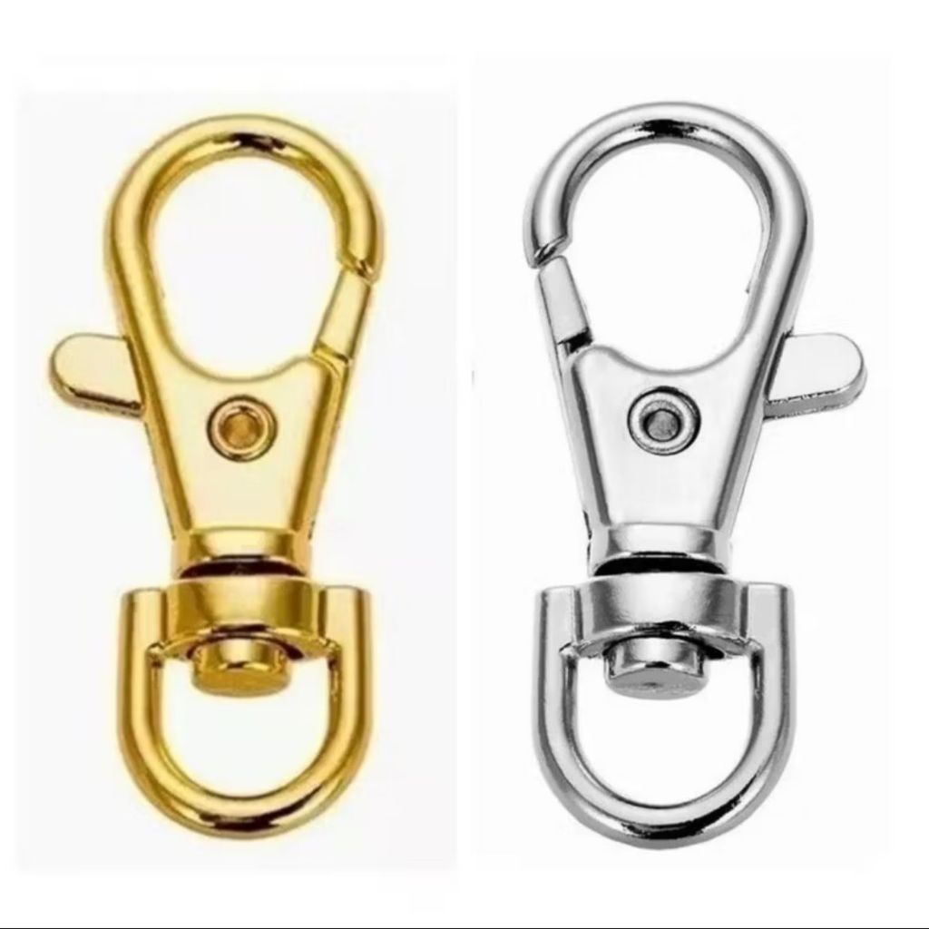 Kit Com 50 Mosquetão Fecho Dourado/Prata 35 mm &#