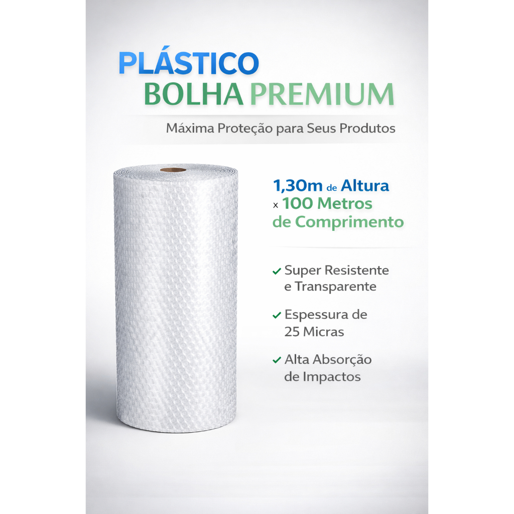 Plástico Bolha 1,30 x100 Metros Para Mudança Eco