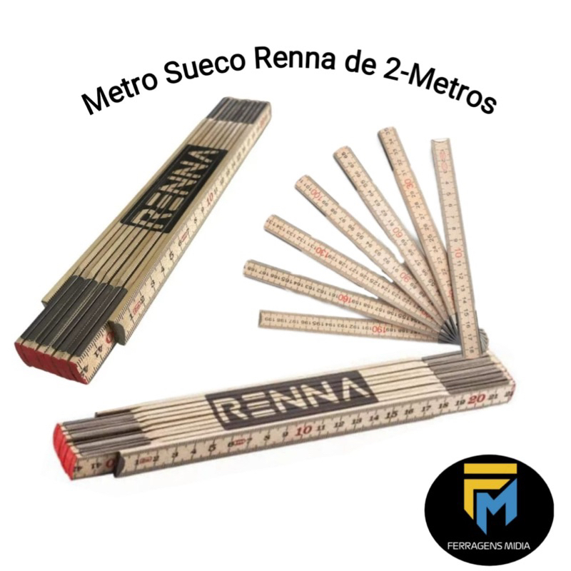 Metro Sueco de Madeira ou Pvc Articulado Renna-2M