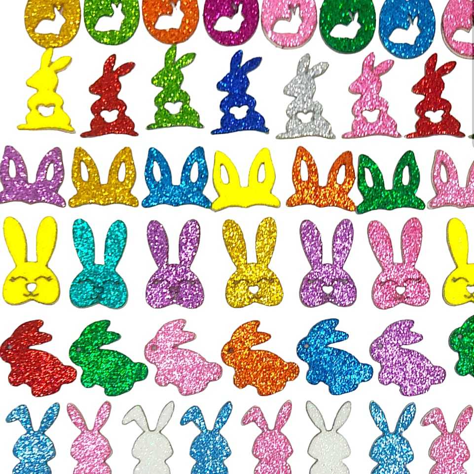 100 Adesivos Pet Pascoa Coelho Aplique EVA Pet Sho