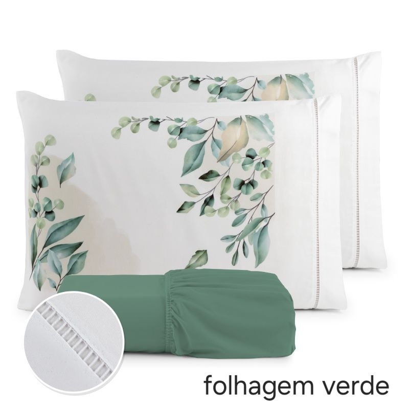 Jogo de Lençol 3 Pçs  king/Queen estampado com e