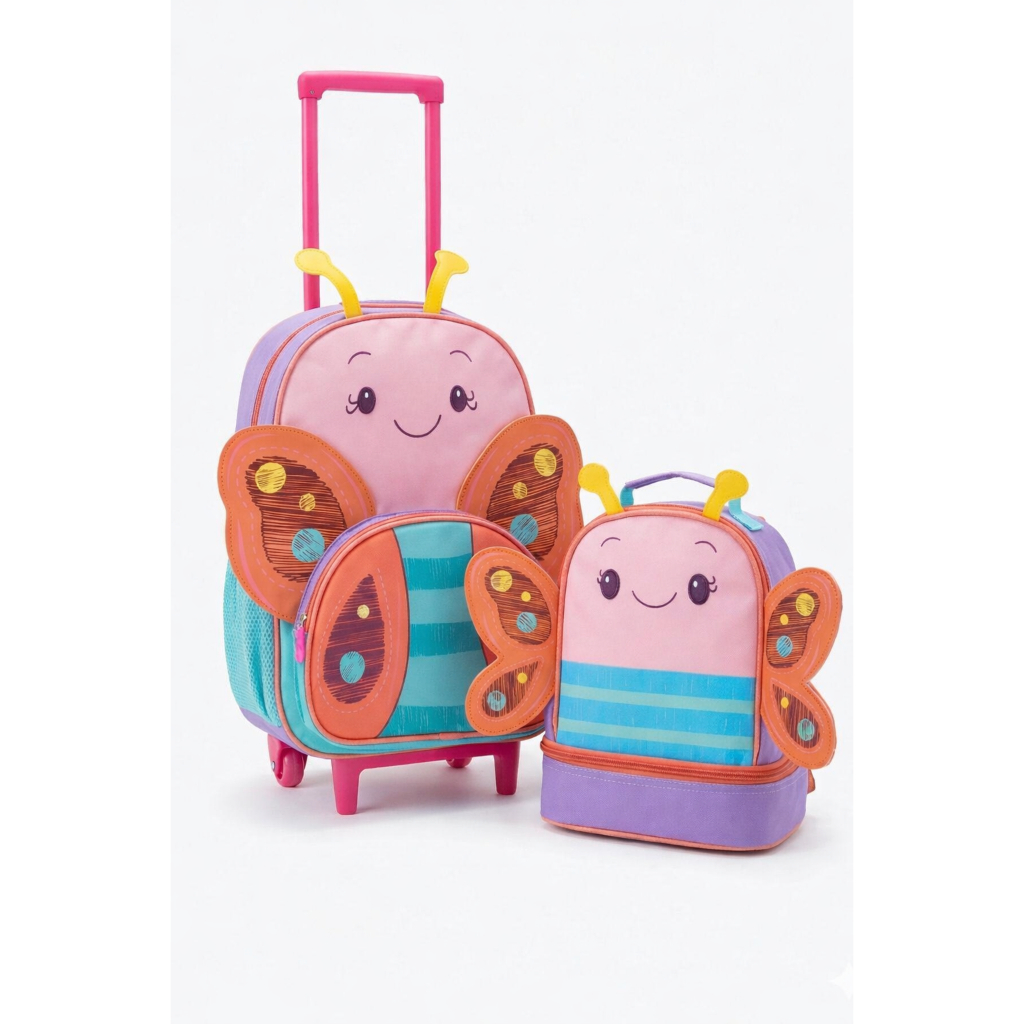 Kit Mochila Escolar de Rodinhas+ Lancheira Térmic