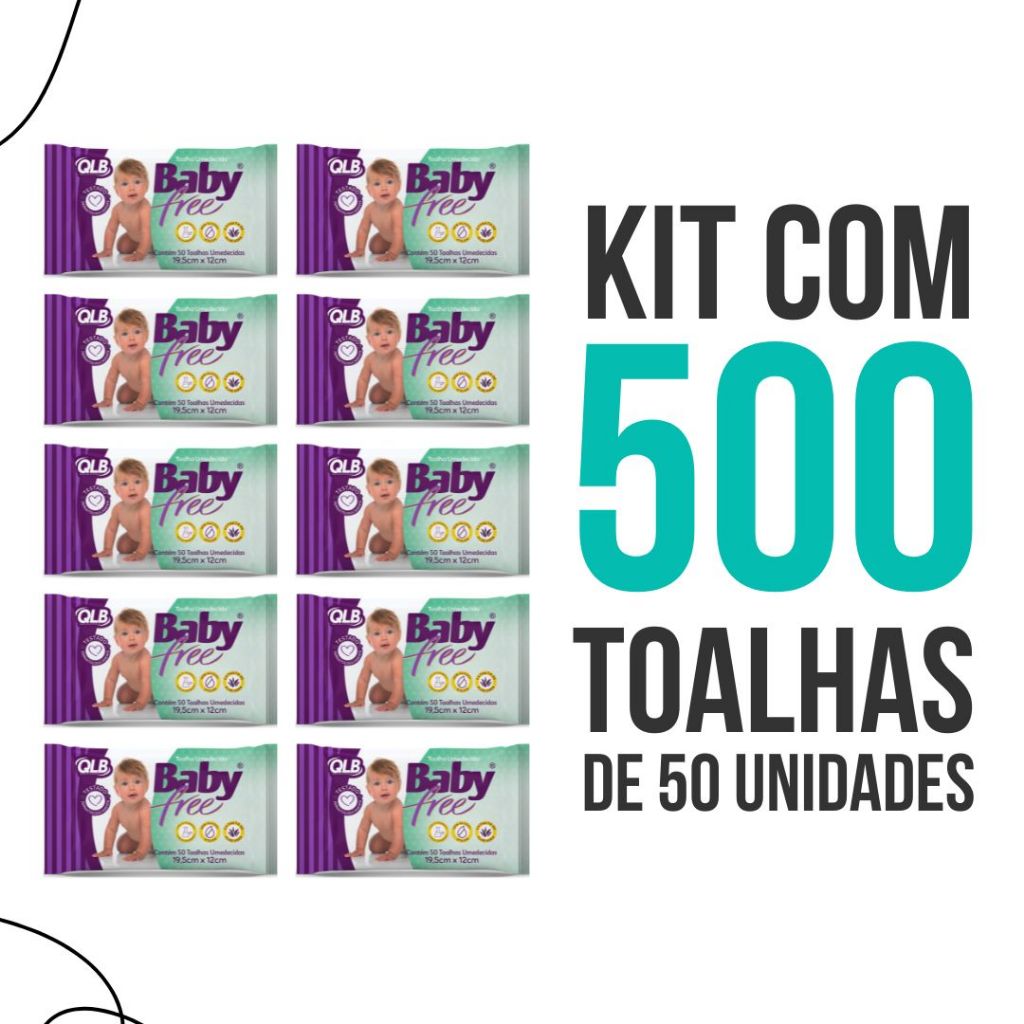 Caixa com 10 Lenços/Toalhas Umedecidas Baby Free 
