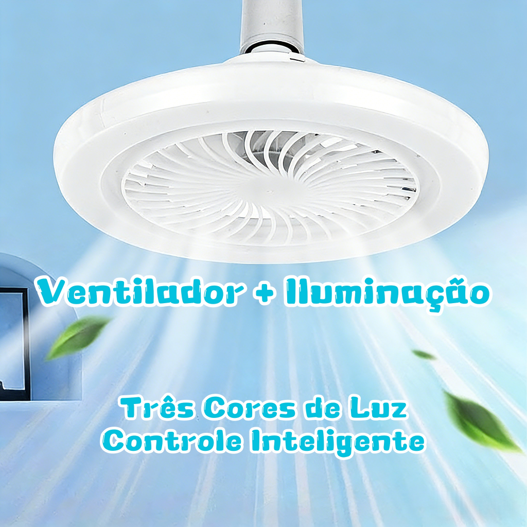 Ventilador De Teto Com Led Lâmpada Novo Com Contr