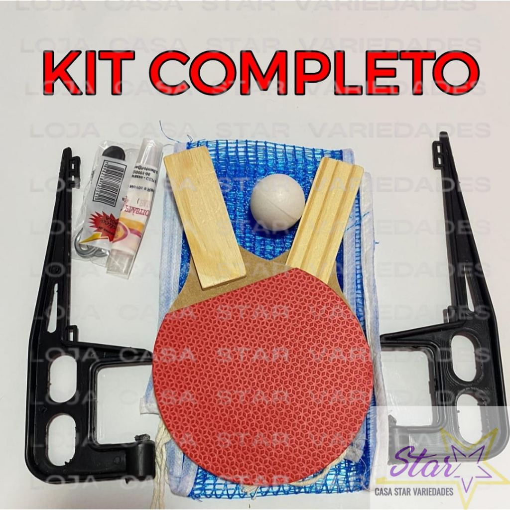 Kit COMPLETO Ping Pong Tenis De Mesa 2 Raquetes 1 