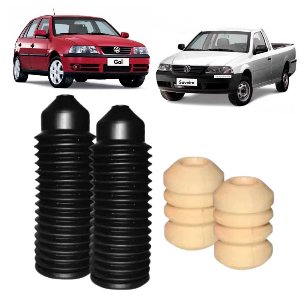 Kit Par Batente Coifa Amortecedor Dianteiro Gol G3