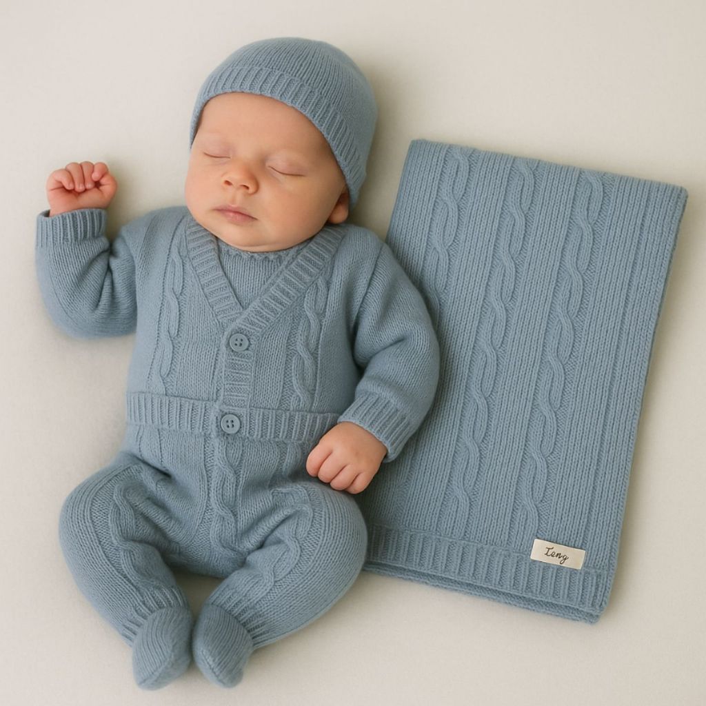 Kit Saída Maternidade Unissex Tricot  Manta, Jard