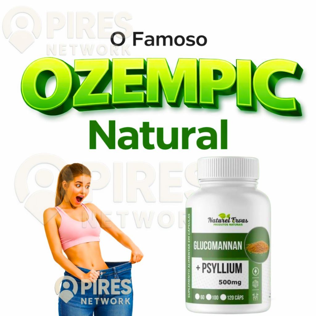 Glucomannan e Psyllium 120 Cápsulas  500mg Suplem