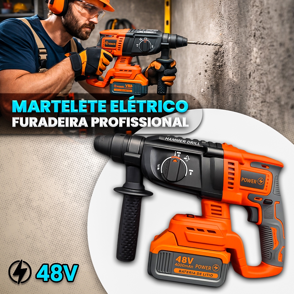 Martelete Elétrico Furadeira Profissional Complet