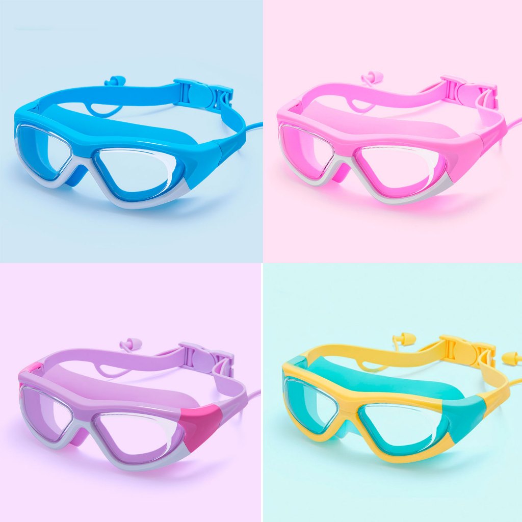 Óculos de Natação Infantil com Protetor de Ouvi