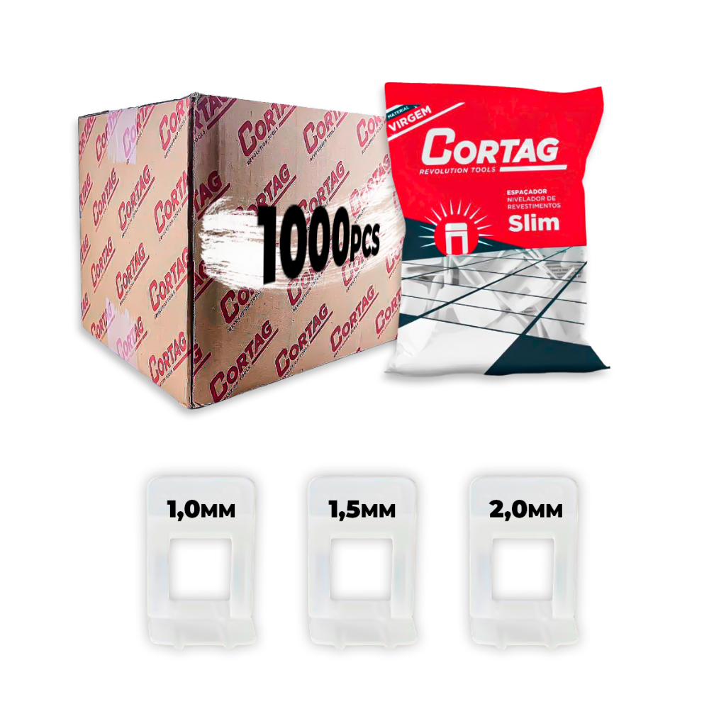 Espacador Nivelador Cortag Slim 1000 Pcs 1mm 1.5mm