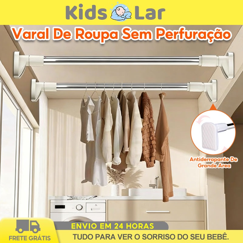 Varão Extensível Universal Ajustável Sem Socos 
