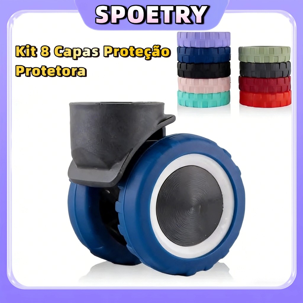 Kit 8 Capas Protetoras de Rodinhas de Mala Bagagem