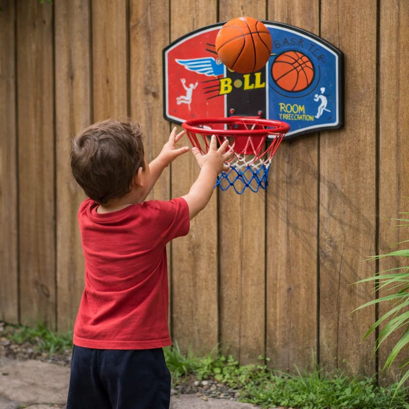 KIT Bola de Basquete com Cesta Aro Bomba de Ar e T