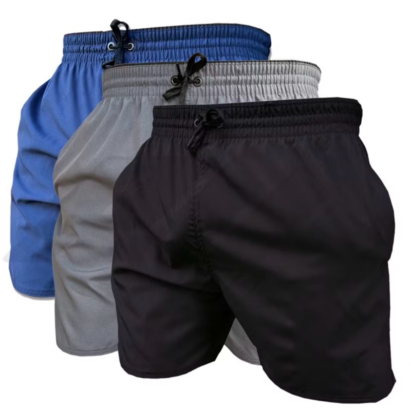 Kit 3 Short de Elastano Dry fit Bermuda de Praia P