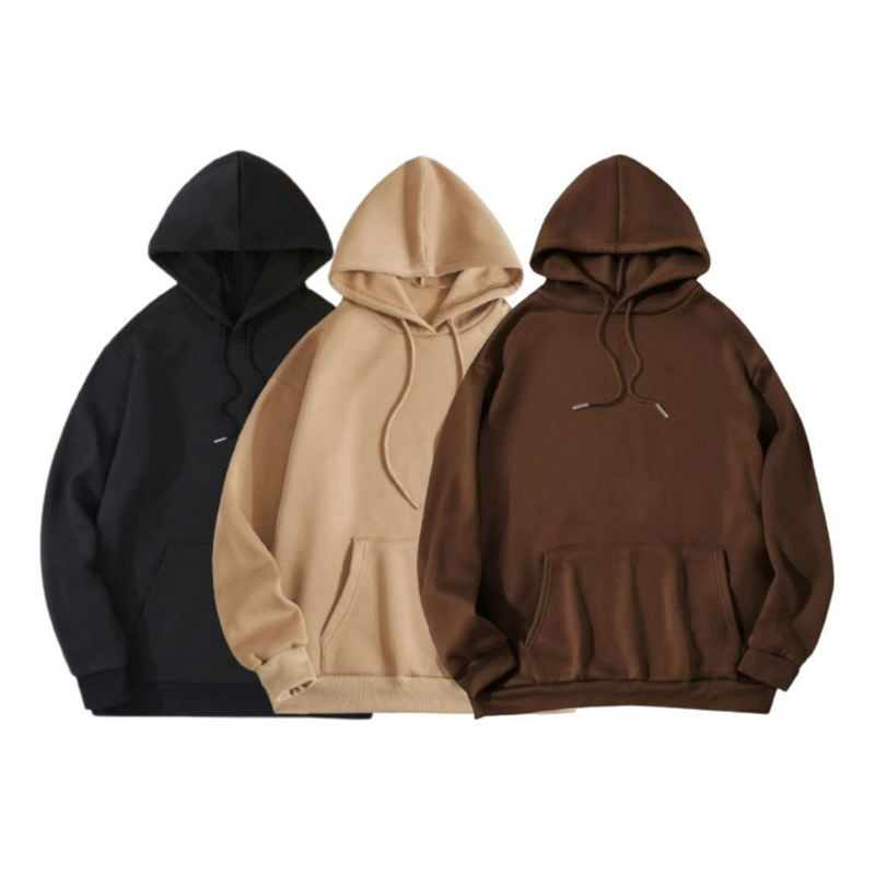 Kit 3 Blusas Moletom Canguru Com Capuz Liso Frio U