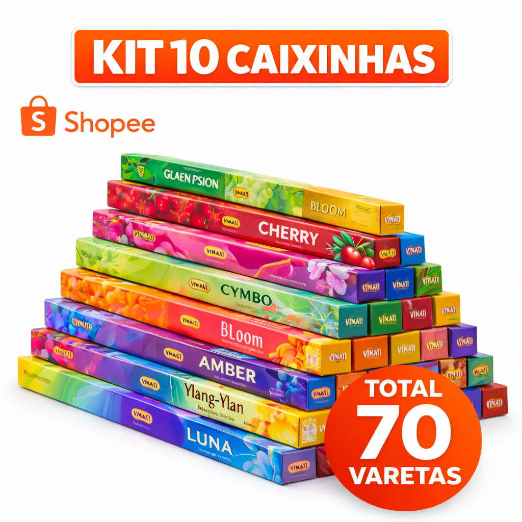 Incenso Indiano Kit 10 Caixinhas Sortido em Vareta