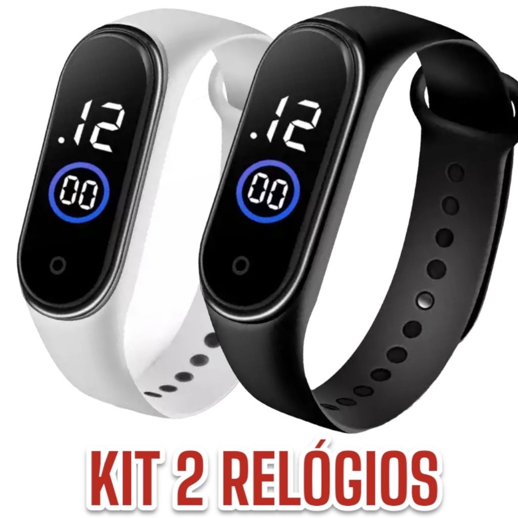 KIT Relógio Digital A Prova D Água Masculino Fem
