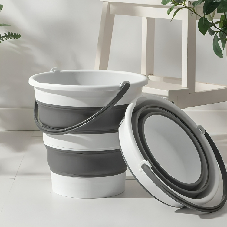 Balde Dobrável Retrátil Flexível Silicone Com A