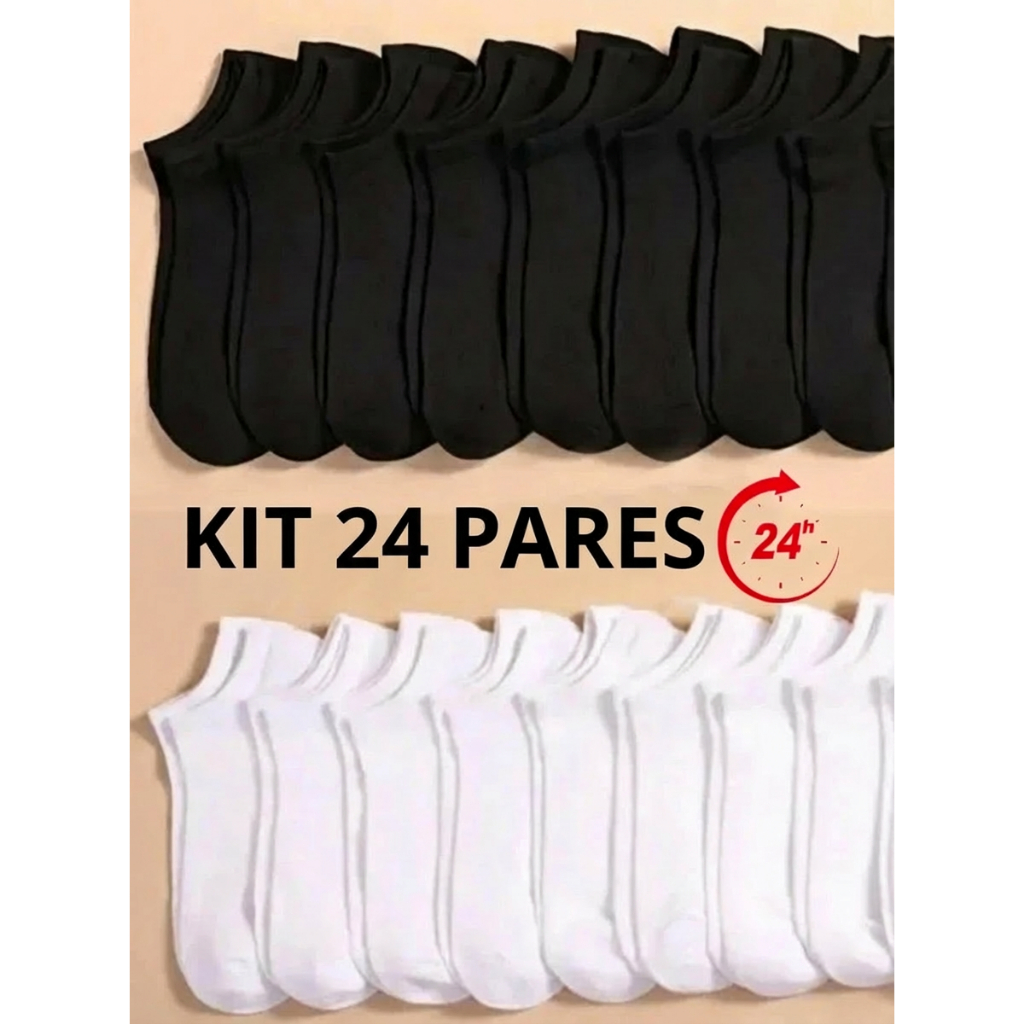 Kit 6 a 24 Pares De Meias Soquete unissex Menor Pr