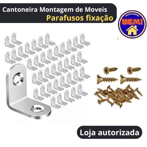 kit 50 ou 100  Cantoneira suporte  2 furo para mon
