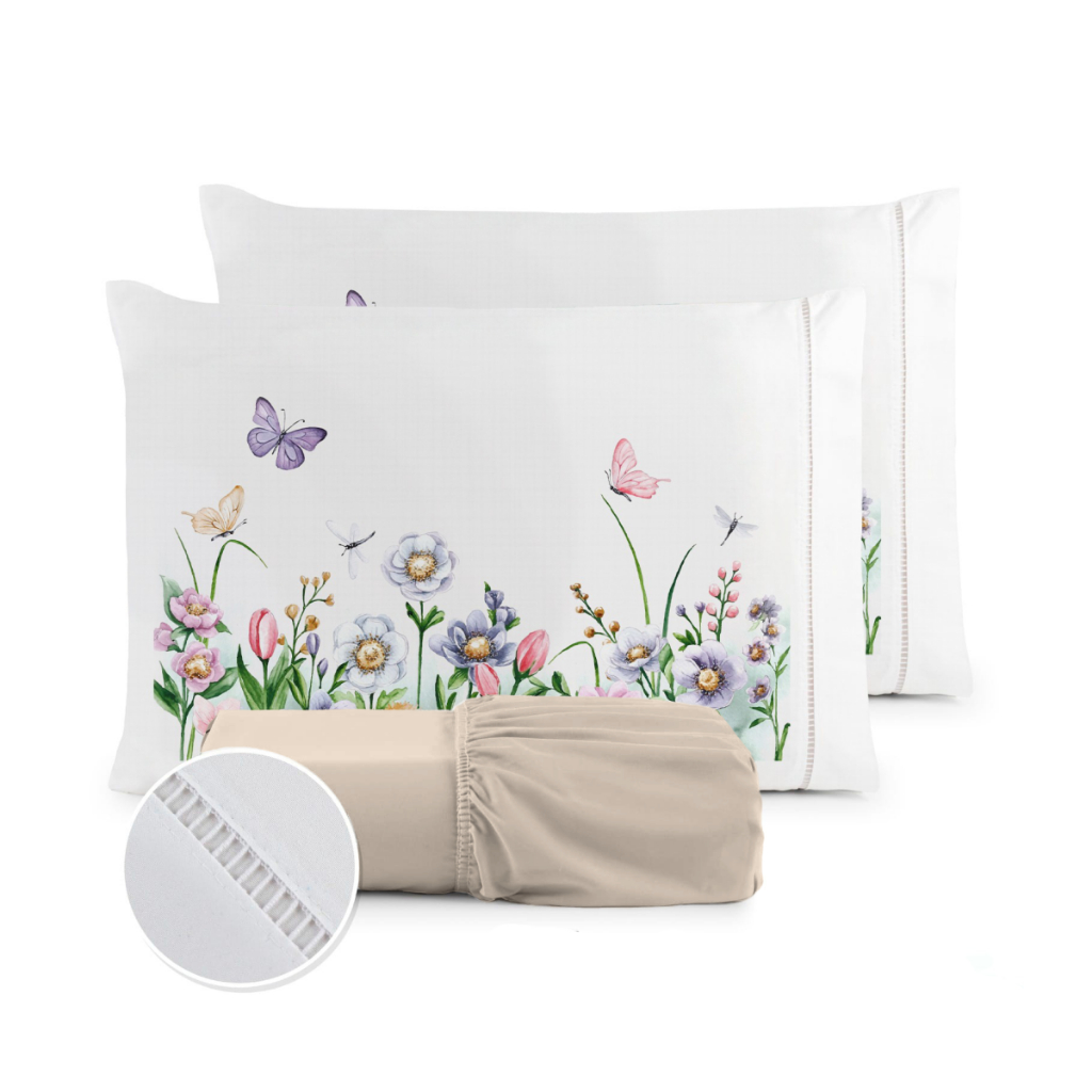 Kit Jogo de Lençol Fronha Estampada Micropercal 4