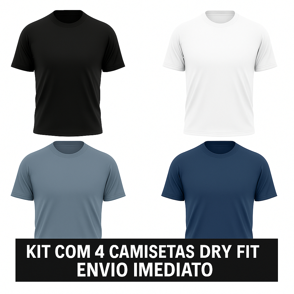 KIT COM 4 – Camisetas DRY FIT – Academ