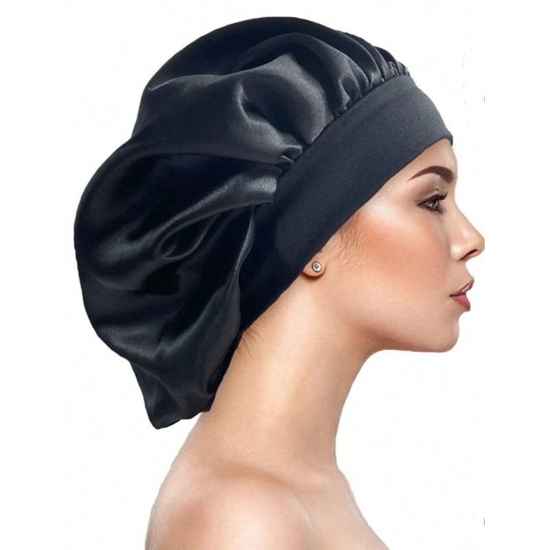 Touca de Cetim Com Faixa Larga Cabelos Lisos e Cac