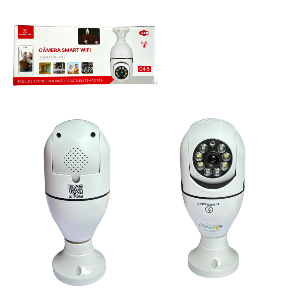 Câmera Lâmpada Espia 1080P Full HD  Wi-fi Monito