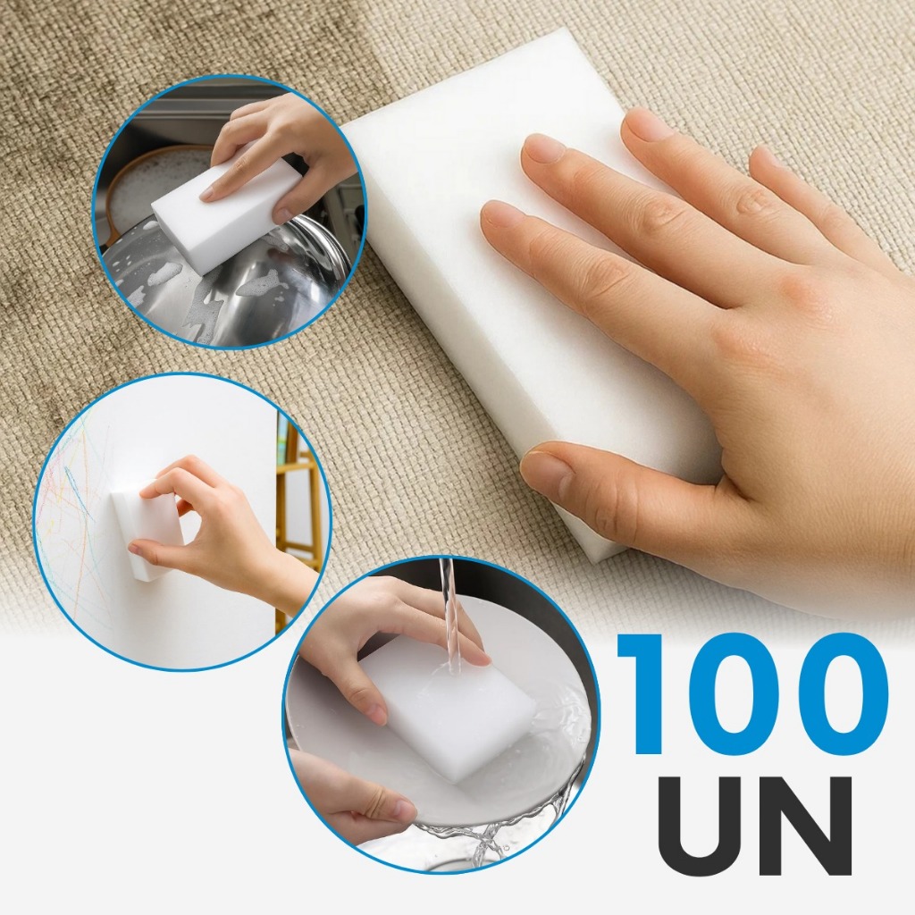 Esponjas Mágica Tira Manchas E Riscos Kit 100UN B