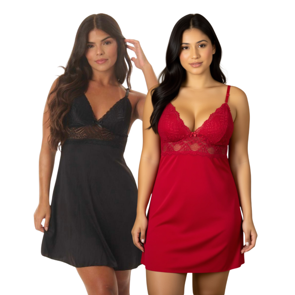 RL Magazzine Kit 2 Camisola Sensual Renda Vestido
