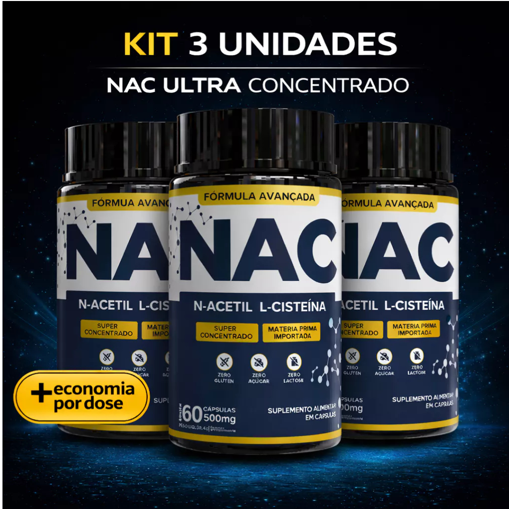 NAC N-Acetil L-Cisteína 500mg  Antioxidante, Deto
