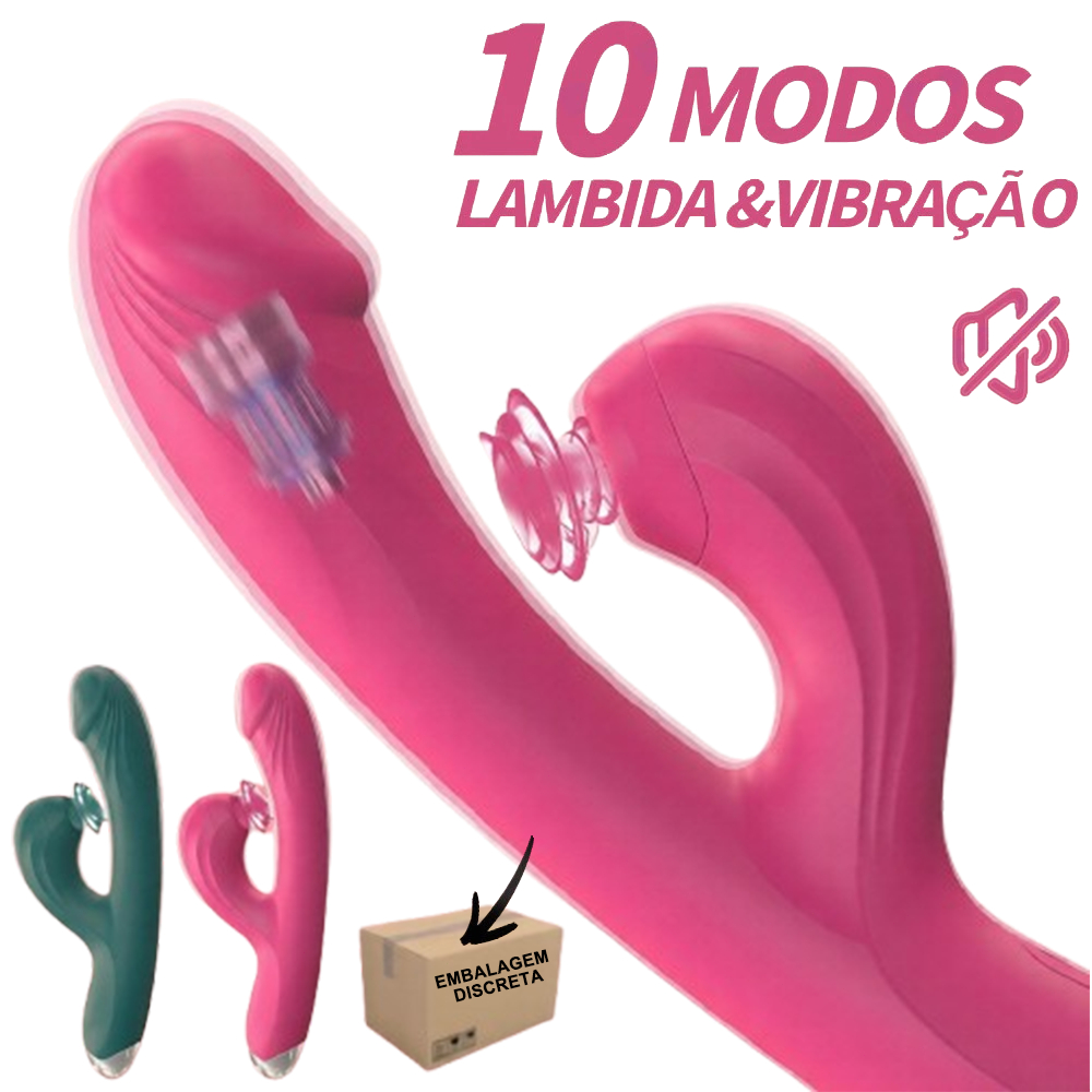 Vibrador Duplo Ponto G com Estimulador Sugador de 