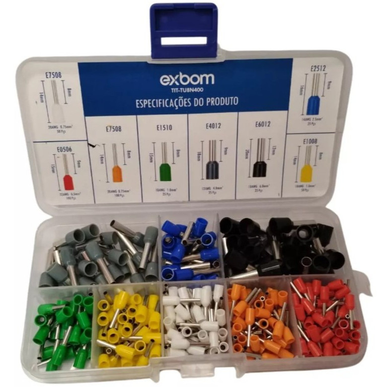 Terminal Ilhós tubular dE fio eletrico 400 unidad