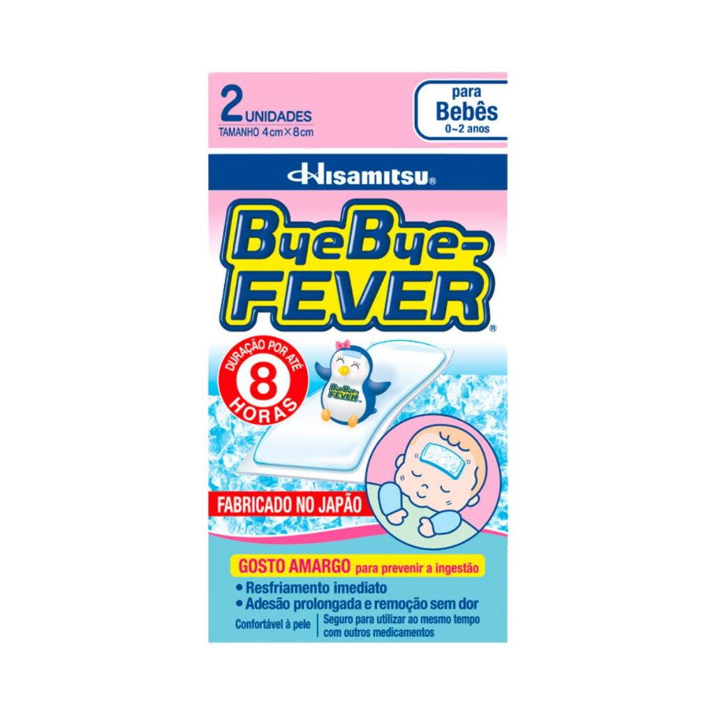 Adesivo Bye Bye Fever Bebês 0 a 2 anos  Alívio d
