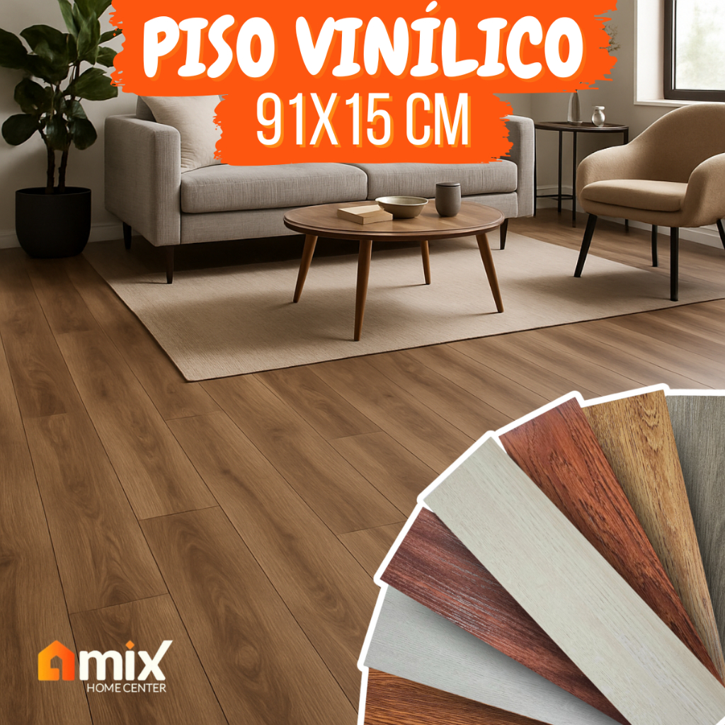 Kit 72 Pisos Adesivo Madeira Vinílico Lavável 91